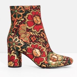 & Other Stories Bloom Floral Jacquard Ankle Boots
